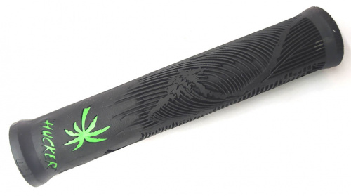 Грипсы 160мм, черно-зеленые, без фланца, антипроскальзывающий материал, с пластик грипстопами. для велосипеда