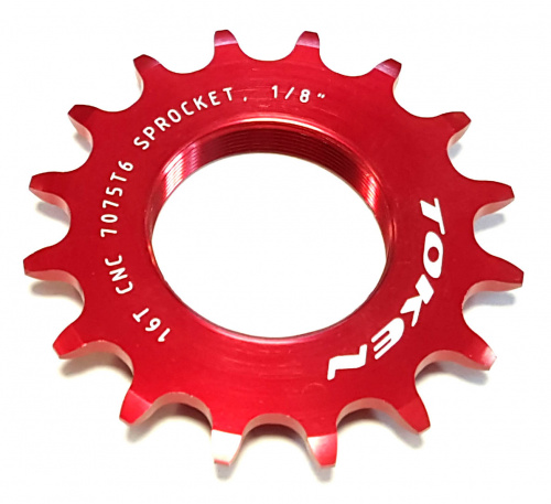 Звезда 16Tx1/8" AL7075, красная, 1.37"х24t. для велосипеда