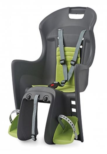 Кресло детское, модель BOODIE RMS, заднее, на багажник, темно-серо-зеленое.