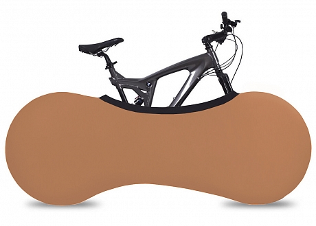 Чехол “велоносок”, укрывает колеса неразобранного велосипеда, песочный.