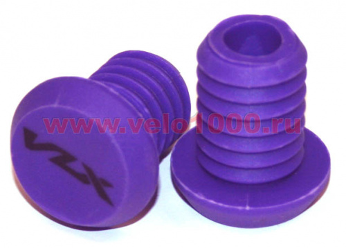 Грипстопы "VLX" кратоновые пробки фиолетовые, пара. для велосипеда