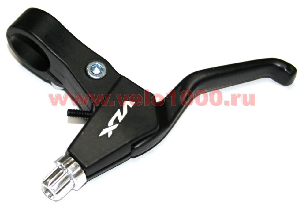 Ручки тормозные для V-brake, алюм, черные, под 2 пальца, VLX лого.