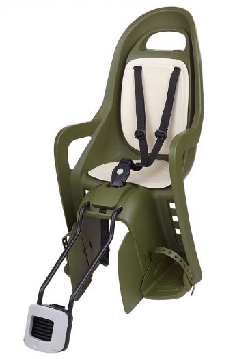 Кресло детское, модель GROOVY MAXI FF, заднее, для рам 29", на подседельную трубу, темно-зеленое/беж