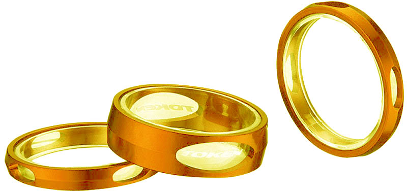 Набор золотых колец 3D на штырь вилки 1-1/8", 5ммx2шт+10ммx1шт.