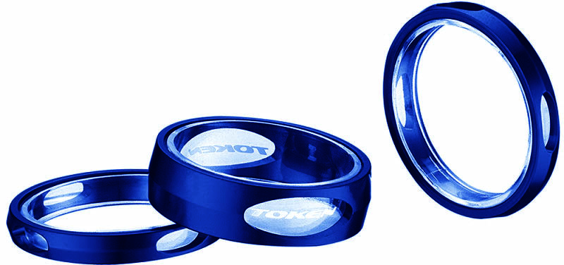 Набор синих колец 3D на штырь вилки 1-1/8", 5ммx2шт+10ммx1шт.
