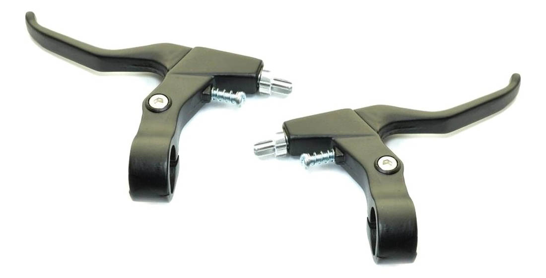 Ручки тормозные для V-brake, алюм, черно-серебристые, под 2-3 пальца.