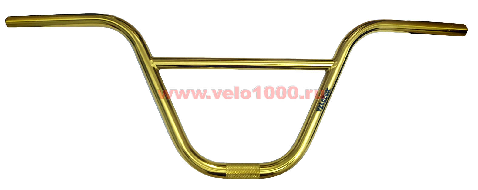 Руль 9"(226мм)x760мм, золотой, CR-MO, 13-баттированный, VELOBOX лого. 
