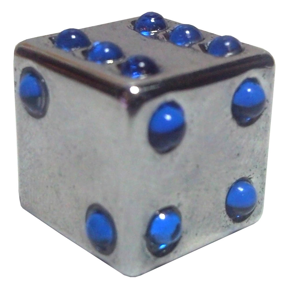 Колпачок для A/V в виде куба, алюм, серебристый с синими отв.