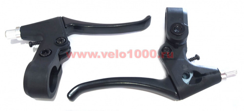 Ручки тормозные для V-brake, черные, алюм, под 3 пальца, 215г, б/уп.  для велосипеда