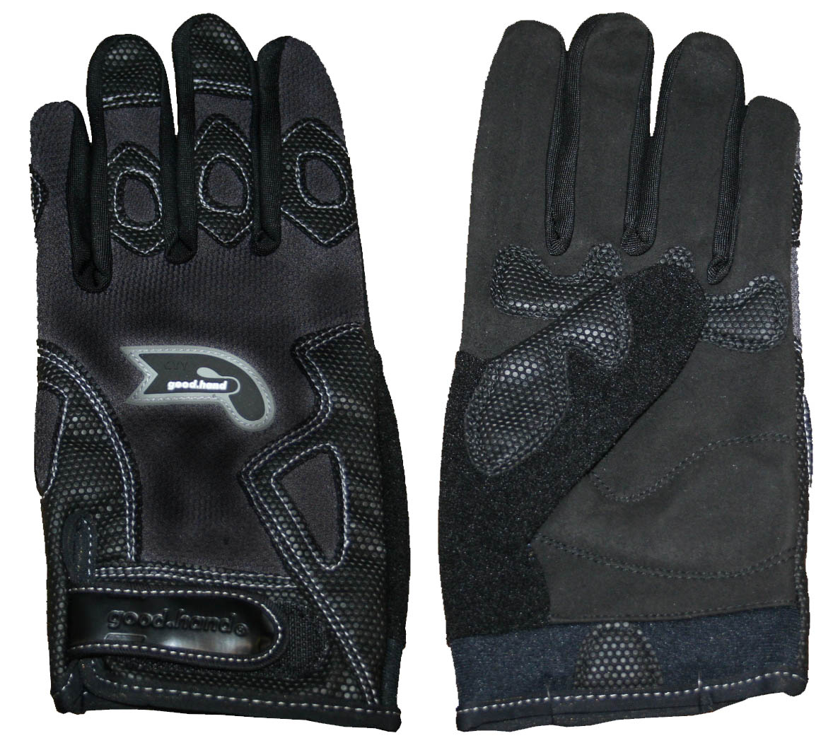 Перчатки полные, XL, черные: верх-эластан с защитными накладками, ладонь-микрофибра, летние.