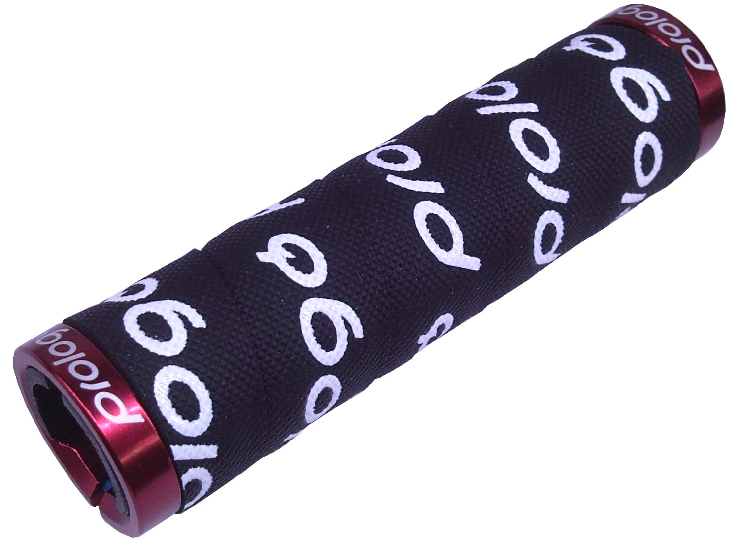 Грипсы CHAMELEON чёрные с белым лого "PROLOGO", с двумя красными алюм lock-on, 2-й плотности, 90г.