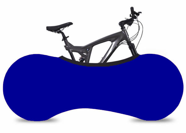 Чехол “велоносок”, укрывает колеса неразобранного велосипеда, синий.