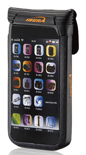Чехол на руль для телефона с экраном 4"-5", черный, влагостойкий, с крепежом для флягодержателя.