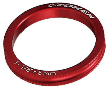 Кольцо красное на шток вилки 1-1/8", "С"-профиль, 5мм, алюм, 1шт.