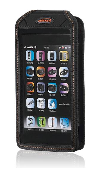 Чехол на руль для телефона с экраном 5"-6.3", черный, с мини-рулем для фары, компьютера.