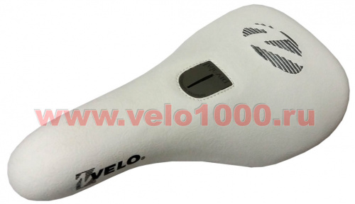 Седло Pivotal, 234х131мм, бело-серое, бамперы серые, с теснением логотипа "Velo". для велосипеда