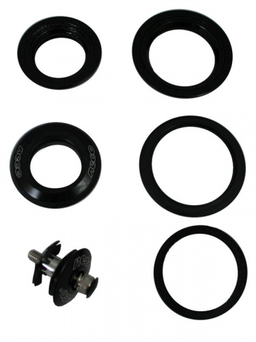 Рулевая колонка для конического штыря 1.5"/1-1/8", полуинтегрированная, чашки ø44/ø56мм, чёрная. для велосипеда
