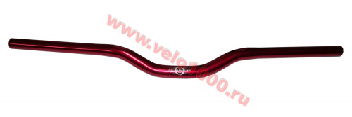 Руль алюм, Ø25.4х38х680мм, красный, 2-тянутый 3.0/1.4мм AL6061, VLX лого. для велосипеда