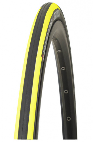 Покрышка 700x23C, жесткий корд, черно-жёлтая, 300г, инд уп. для велосипеда