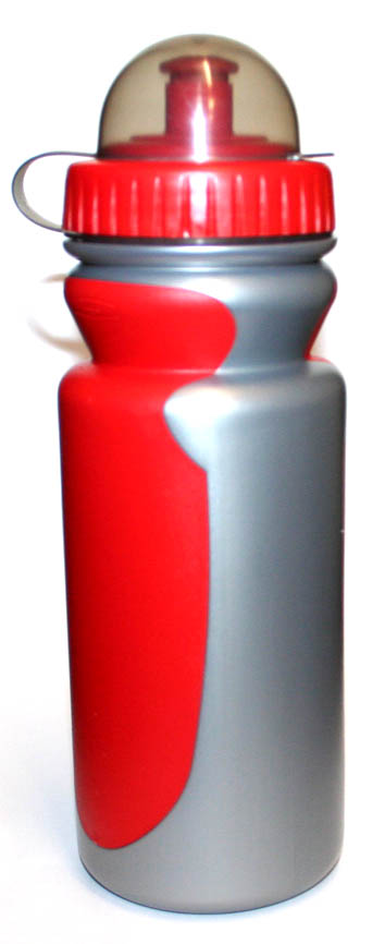 Фляга 0.55л, перламутрово-красная, с защитной крышкой, кратоновые вставки.