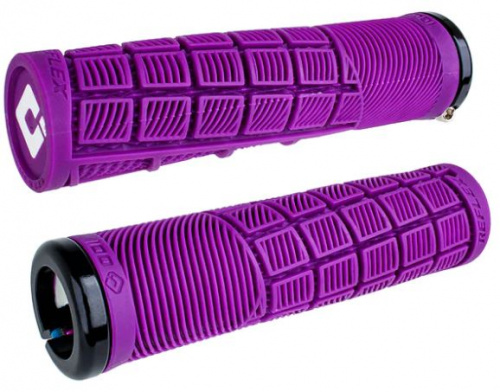 Грипсы 135мм, ø33.5мм, фиолетовые с 1 чёрным алюм lock-on и усиленным литым торцом, Medium компаунд. для велосипеда
