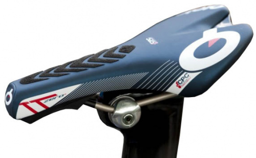 Седло ZERO TT NACK CPC, 254х136мм, рельсы карбон, синее, база карбон. для велосипеда