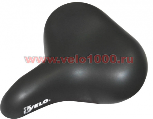 Седло комфортное 270x206мм, черное, супермягкое, с эластомерами, с лого "VELO". для велосипеда