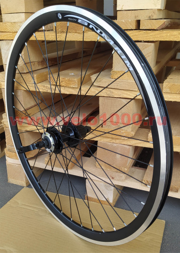 Колесо заднее 26", для ДТ / V-brake, обод двойной, под кассету 8-10 скор, черное. для велосипеда