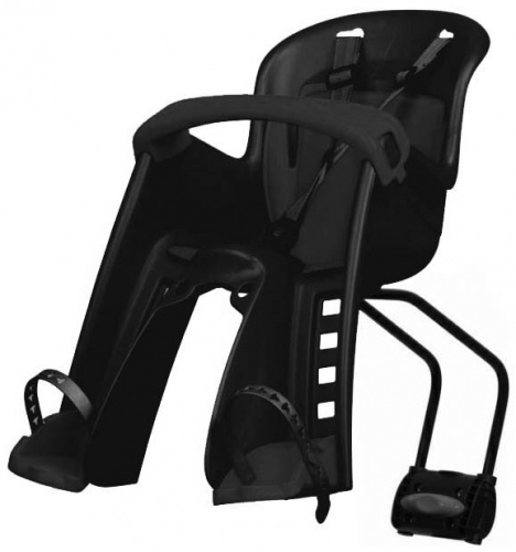 Кресло детское, модель Bilby Junior RS, переднее, на подседельную трубу, черно-серое. для велосипеда