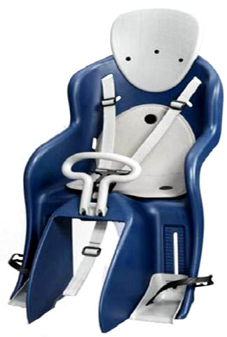 Кресло детское заднее, на багажник, синее, 25кг макс вес. для велосипеда