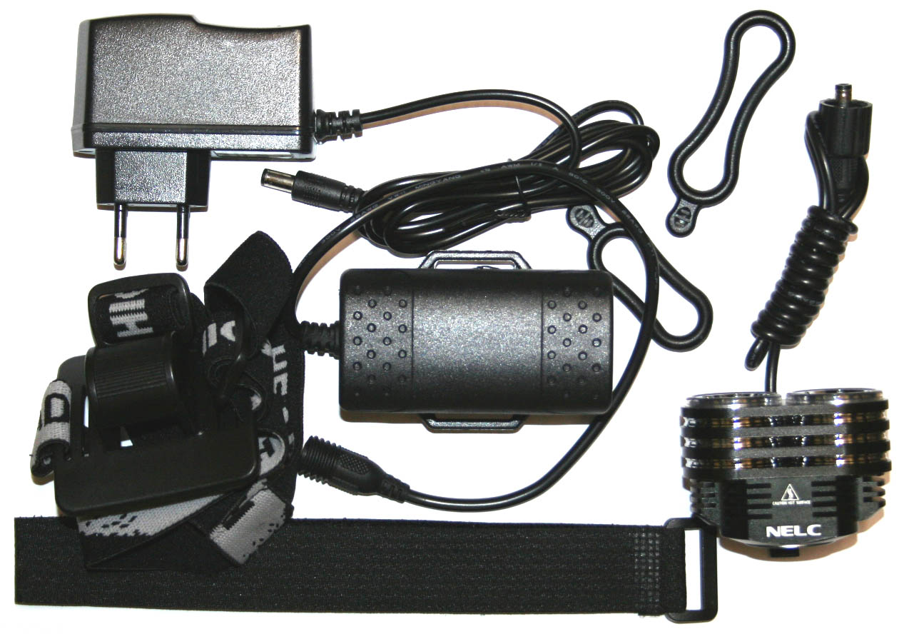 Фара передняя, 2 Cree XM-L2 T6, 2000Лм, "сова", аккум 8.8Ач, зарядник 8.4v, инд уп.