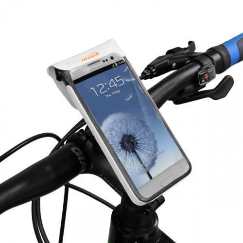 Чехол на руль для телефона с экраном 4"-5", белый, влагостойкий, крепление на якорь. для велосипеда
