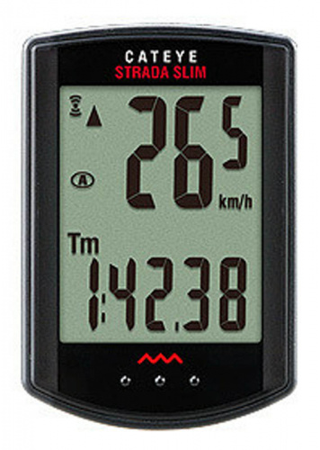 Велокомпьютер "Сateye CC-RD310W SLIM (Strada)", б/пр, 8 функций, 10 опций, сенсорный, черный.