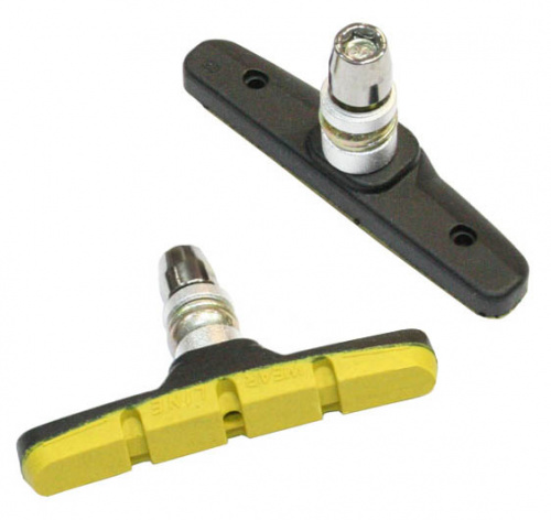Колодки для V-brake, 70мм, чёрно-жёлтые. для велосипеда