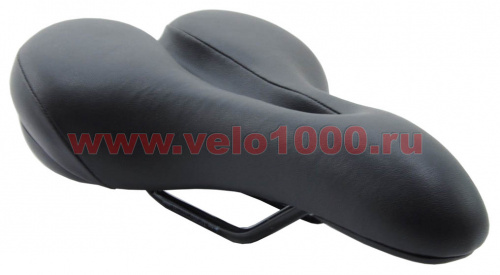 Седло 268x173мм, черное, анатомическое, с вентиляционным отверстием и углублунием, с лого "VELO". для велосипеда