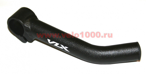 Рога на руль алюм, кривые с насечкой, чёрные, VLX лого. для велосипеда