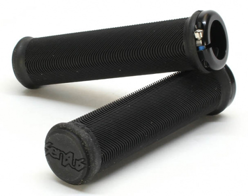 Грипсы 130мм, чёрные с 1 чёрным алюм lock-on и пластиковой заглушкой, облегчённые. для велосипеда