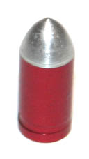 Колпачок для F/V в виде пули с накаткой у основания, красный.