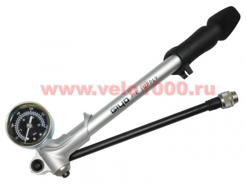 Насос высокого давления 300psi(21атм), серебристый, для вилок и задних амортизаторов, 225мм. для велосипеда