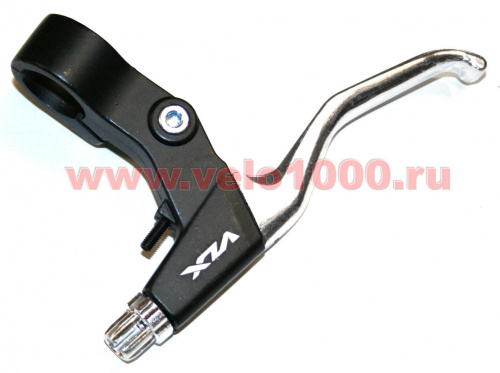 Ручки тормозные для V-brake, алюм, черно-серебристые, под 2 пальца, VLX лого. для велосипеда