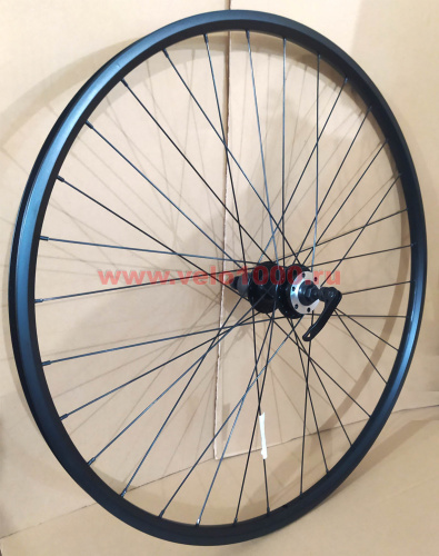 Колесо заднее 29", для ДТ, обод двойной, под кассету 8-10 скор, промп, алюм, черное. для велосипеда