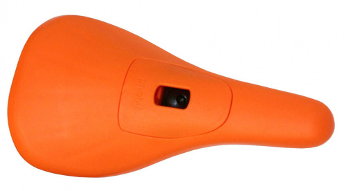 Седло PIVOTAL, 222x123мм, оранжевое, пластиковое, с лого "VELOBOX". для велосипеда