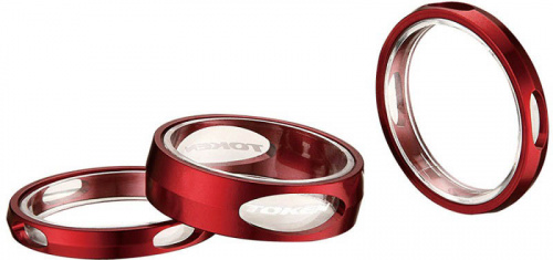 Набор красных колец 3D на штырь вилки 1-1/8", 5ммx2шт+10ммx1шт. для велосипеда