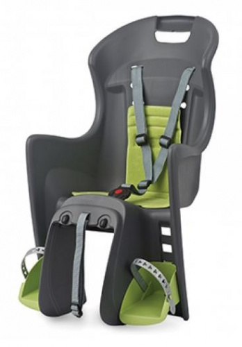 Кресло детское, модель BOODIE RMS, заднее, на багажник, темно-серо-зеленое. для велосипеда