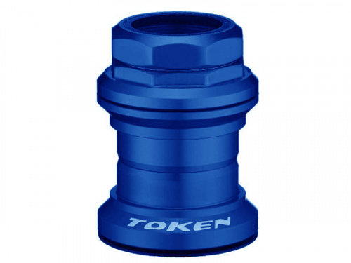 Рулевая колонка 1-1/8" резьбовая, алюм, игольчатый подш, синяя. для велосипеда
