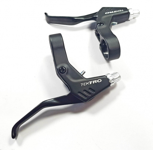 Ручки тормозные для V-brake, черные, алюм, под 2 пальца, 180г, инд уп.  для велосипеда