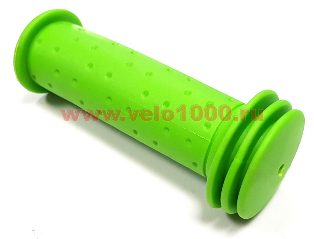 Грипсы детские 102мм резиновые светло-зелёные с защитным ø41мм тройным фланцем, без уп.