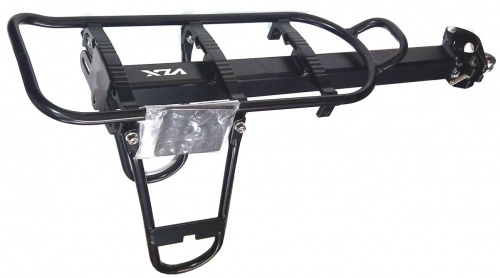  Багажник алюм легкосьёмный, на подседельный штырь Ø25.4-34мм,мах 10кг, чёрный, VLX лого. для велосипеда