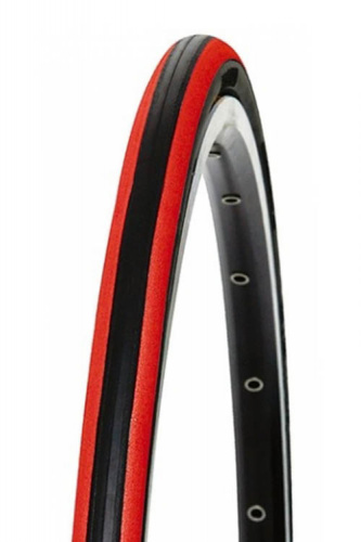 Покрышка 700x23C, жесткий корд, черно-красная, 300г, инд уп. для велосипеда