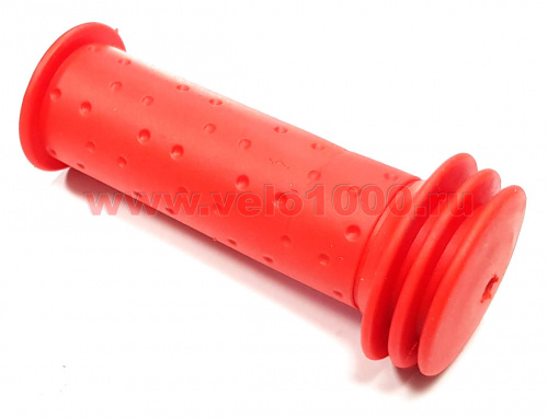 Грипсы детские 102мм резиновые красные с защитным ø41мм тройным фланцем, без уп. для велосипеда